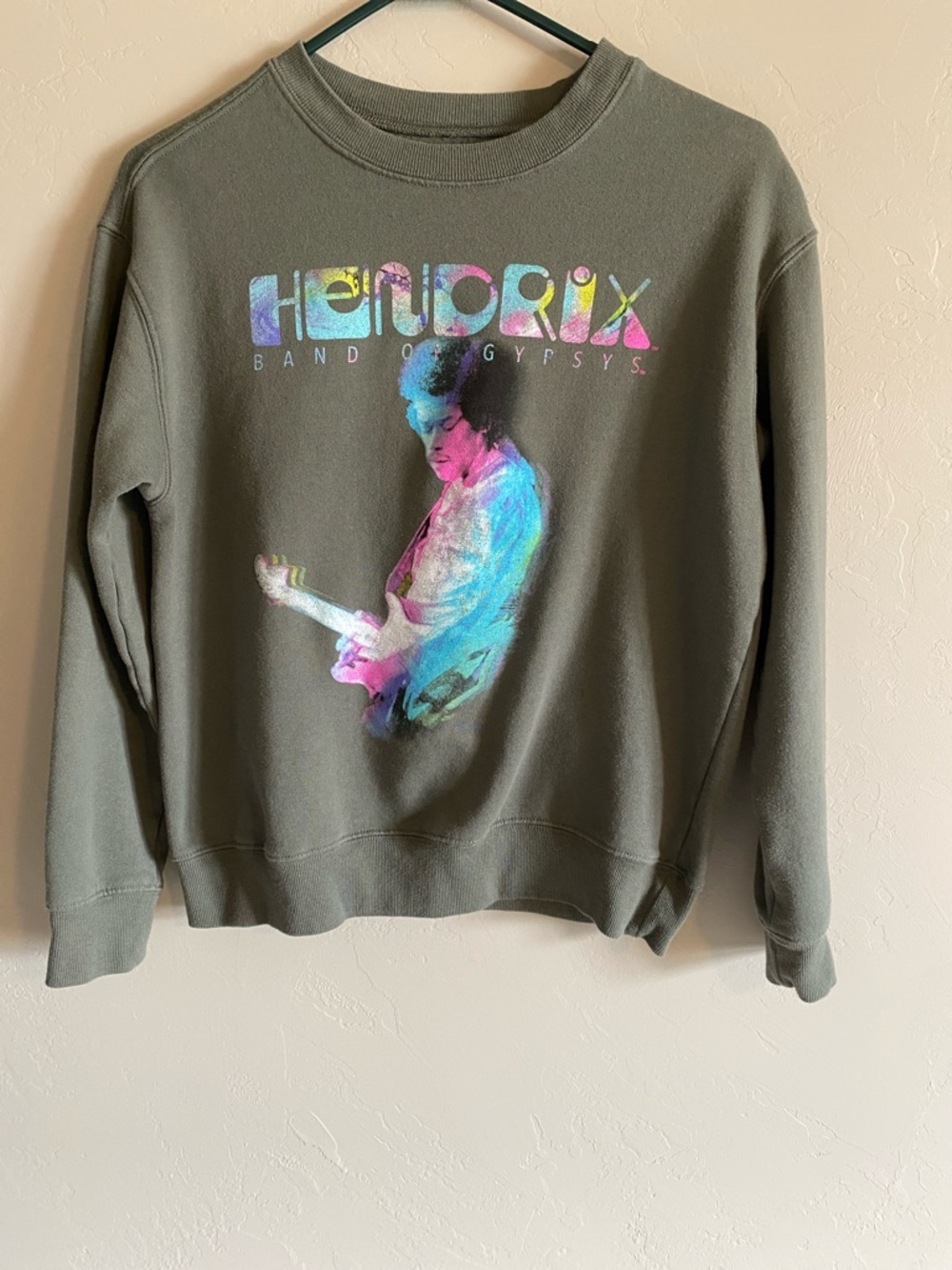 Hendrix Graphic Crewneck Sweatshirt - Olive Green